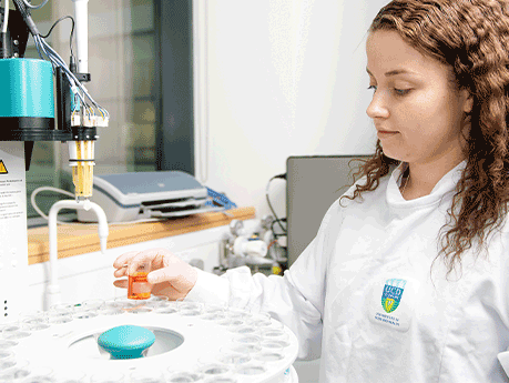 Woman in a lab.